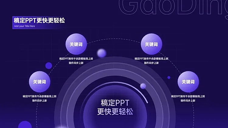 总分关系4项PPT图文页