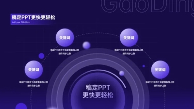 总分关系4项PPT图文页