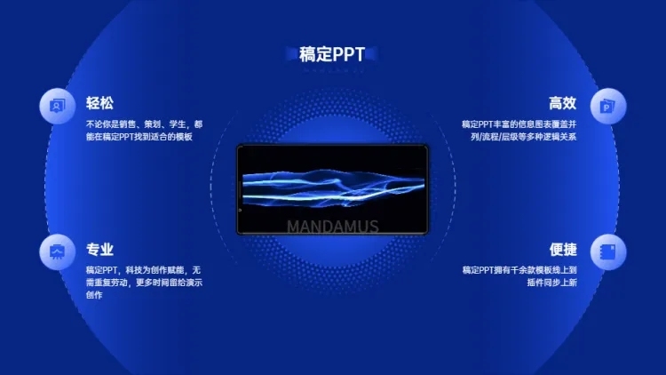 图文并列关系4项PPT内容页预览效果