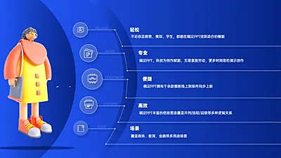 并列关系5项PPT图文页