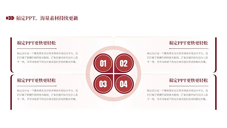 并列关系4项PPT图文页