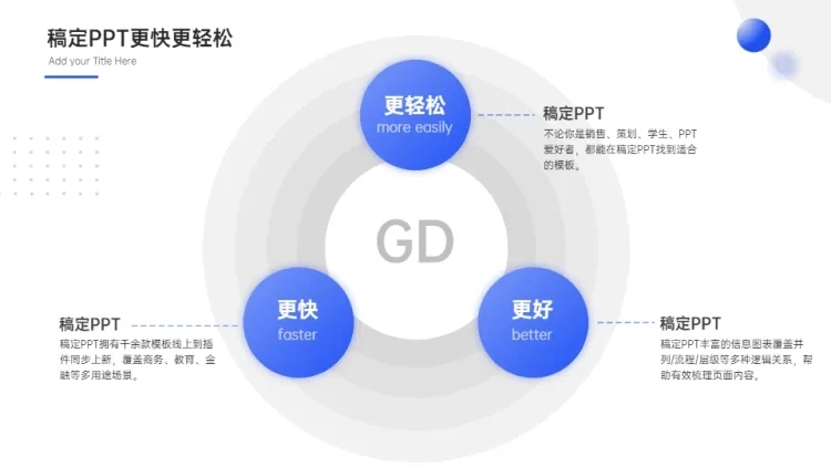 总分关系3项PPT图文页预览效果