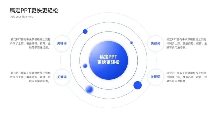 总分关系4项PPT图文页预览效果