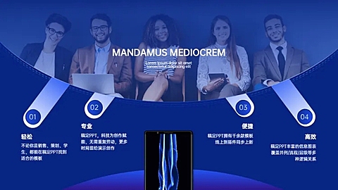 并列关系4项PPT图文页