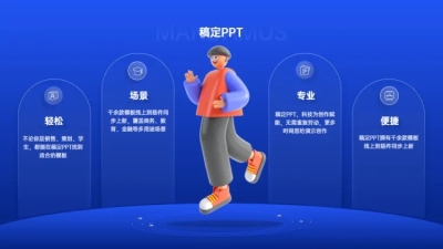并列关系4项PPT图文页