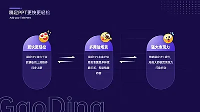 流程关系3项PPT图文页