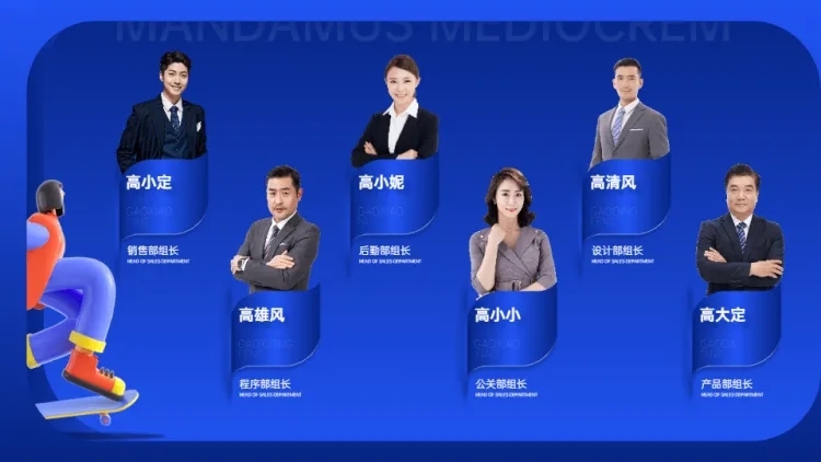 人物介绍6项PPT图文页预览效果