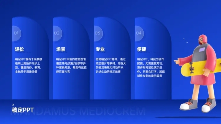 并列关系4项PPT图文页预览效果