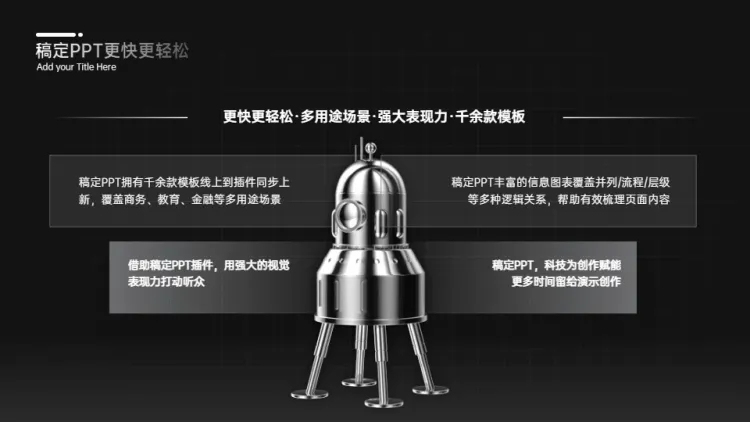 总分关系4项PPT图文页预览效果