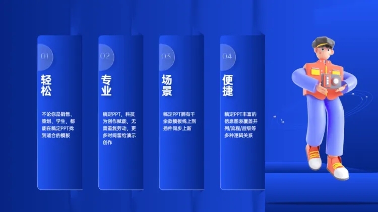 并列关系4项PPT图文页预览效果