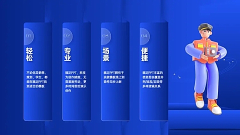 并列关系4项PPT图文页