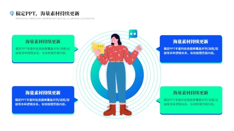 并列关系4项PPT图文页预览效果