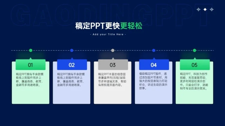 并列关系5项PPT图文页预览效果