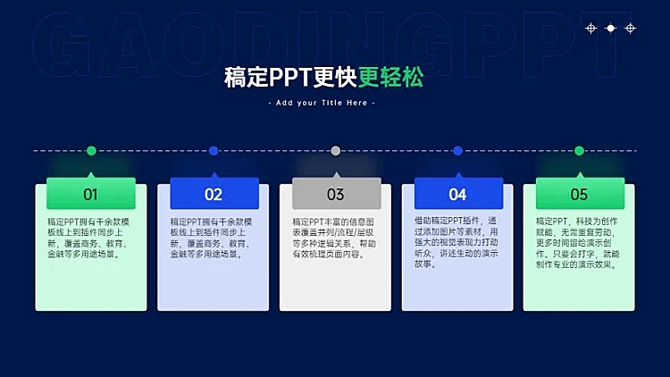 并列关系5项PPT图文页