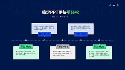 并列关系5项PPT图文页