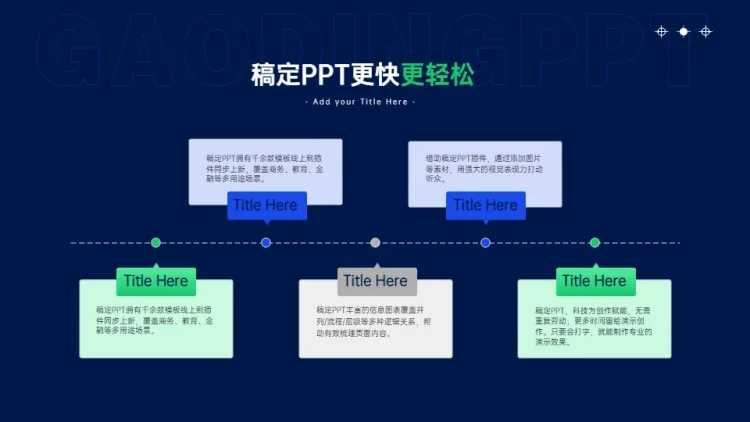 点击进入编辑 并列关系5项PPT图文页预览效果