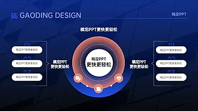 并列关系发散汇聚关系6项PPT图文页