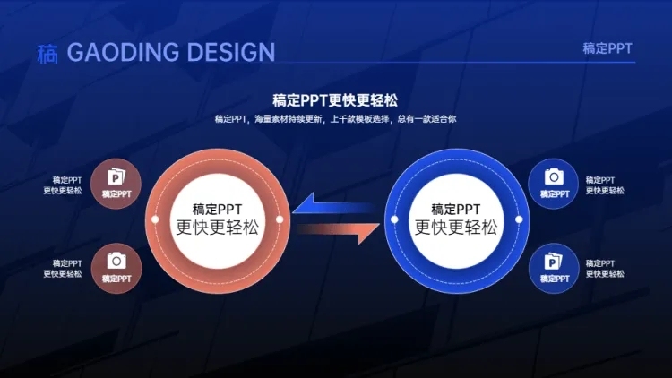 对比关系2项PPT图文页预览效果