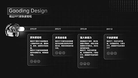 流程关系4项PPT图文页