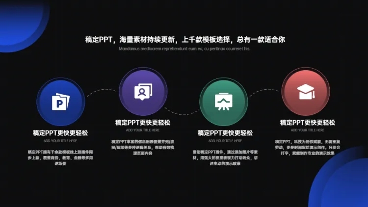 并列关系4项PPT图文页预览效果