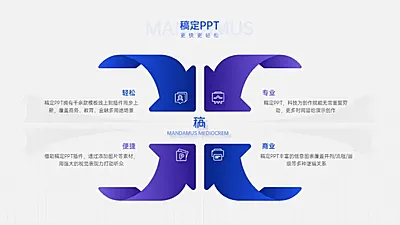 并列关系4项PPT图文页