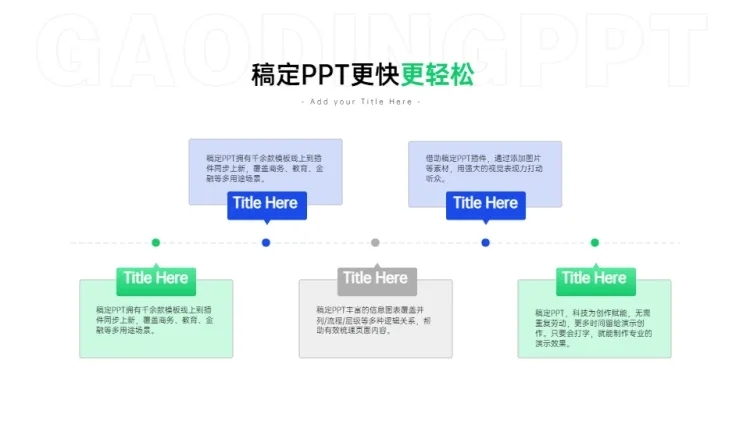 流程关系5项PPT图文页预览效果