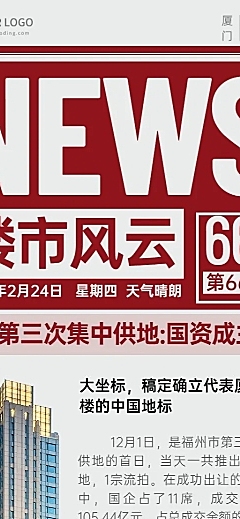 房地产楼市政策新闻长图海报
