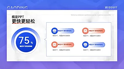 层级关系4项PPT图文页