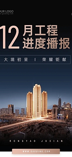 房地产建筑工程进度家书文章长图