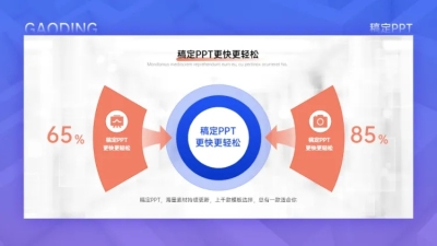 发散汇聚关系2项PPT图文页