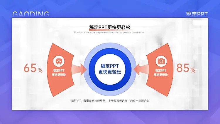 发散汇聚关系2项PPT图文页