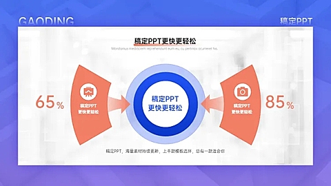 发散汇聚关系2项PPT图文页