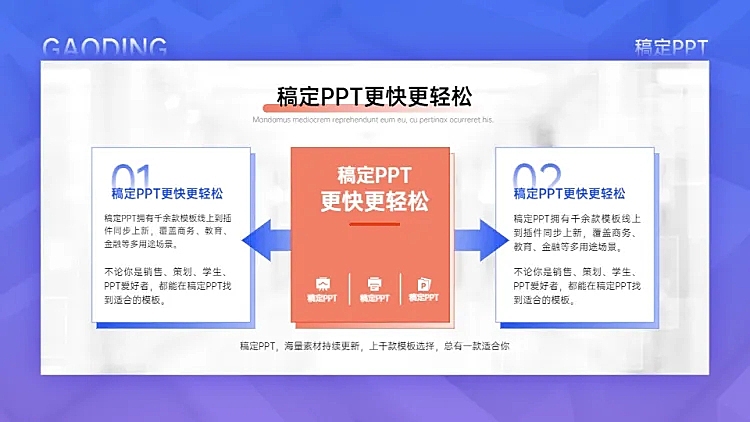 发散汇聚关系2项PPT图文页