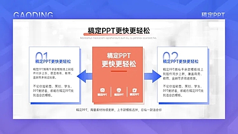 发散汇聚关系2项PPT图文页