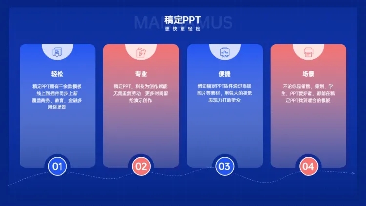 并列关系4项PPT图文页预览效果