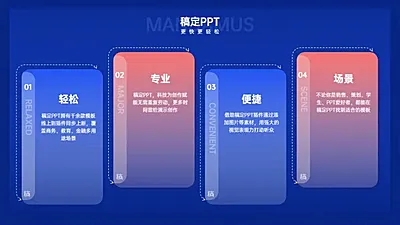 并列关系4项PPT图文页