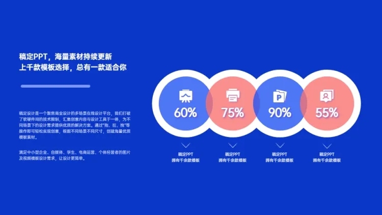 并列关系4项PPT图文页预览效果