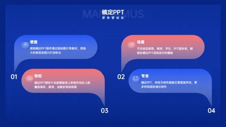 并列关系4项PPT图文页预览效果