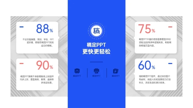 并列关系4项PPT图文页预览效果