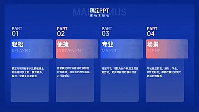 并列关系4项PPT图文页