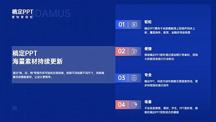 并列关系4项PPT图文页