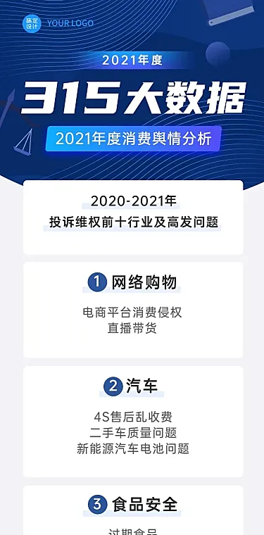 3.15消费者权益日数据报告商务风文章长图