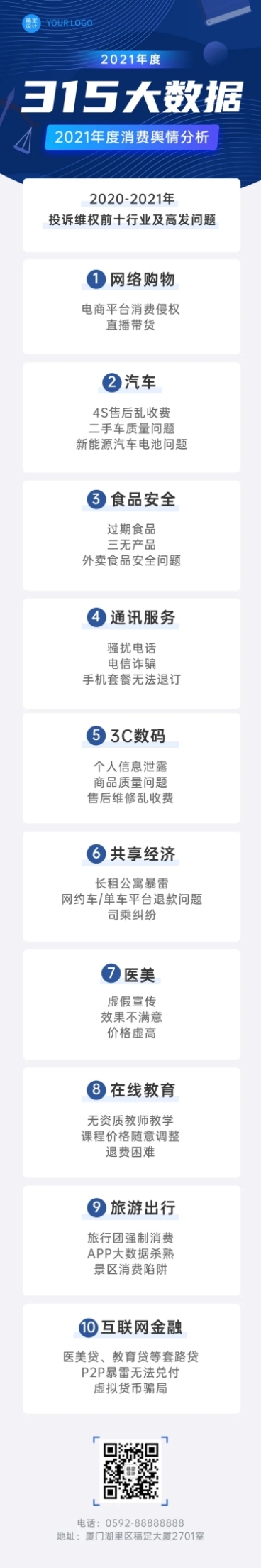3.15消费者权益日数据报告商务风文章长图预览效果