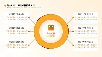 总分关系发散汇聚关系6项PPT图文页