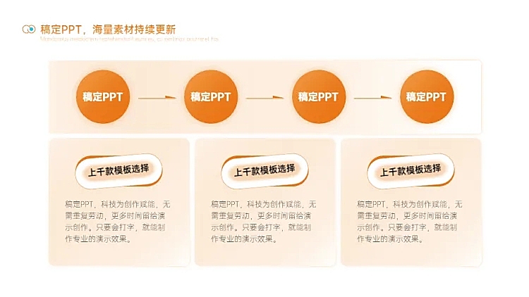 流程关系4项PPT图文页