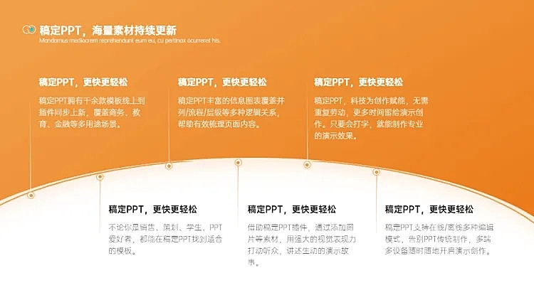流程关系3项6项PPT图文页