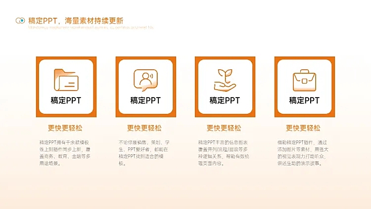 并列关系4项PPT图文页