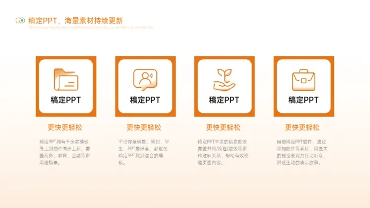 并列关系4项PPT图文页预览效果