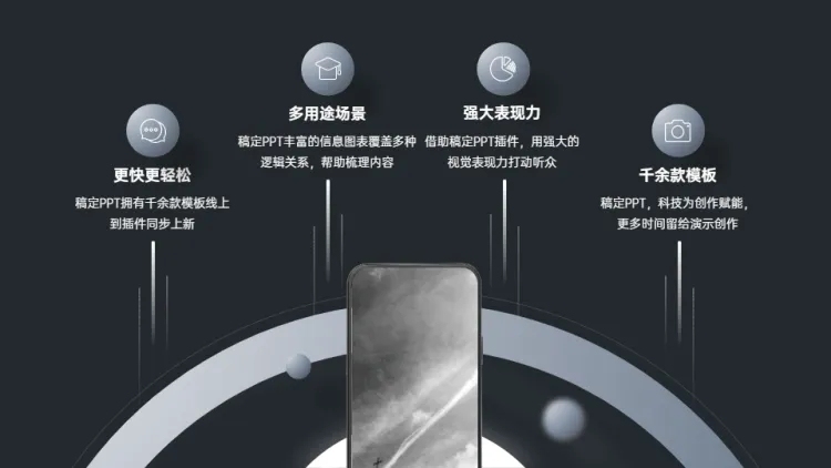 总分关系4项PPT图文页预览效果