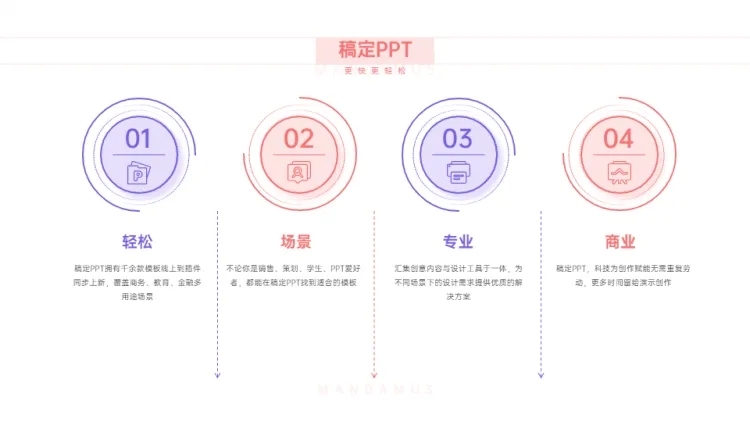 并列关系4项PPT图文页预览效果